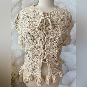 ZARA Crochet Knit Lace-Up Top – Boho Chic Statement Piece